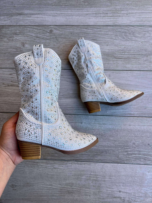 Leah Boots - White Gem